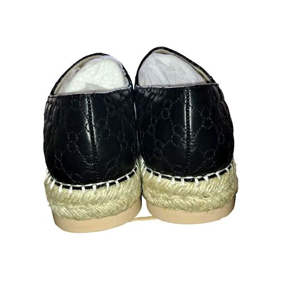 Jijixi Espadrille Black Quilted Cap Toe slip on flats 250 US 8.5 Summer Beach - Picture 5 of 6